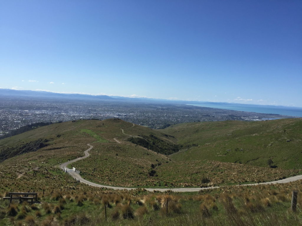 Only just off the flight and out on the bike exploring the Port Hills over looking Chirstchurch
