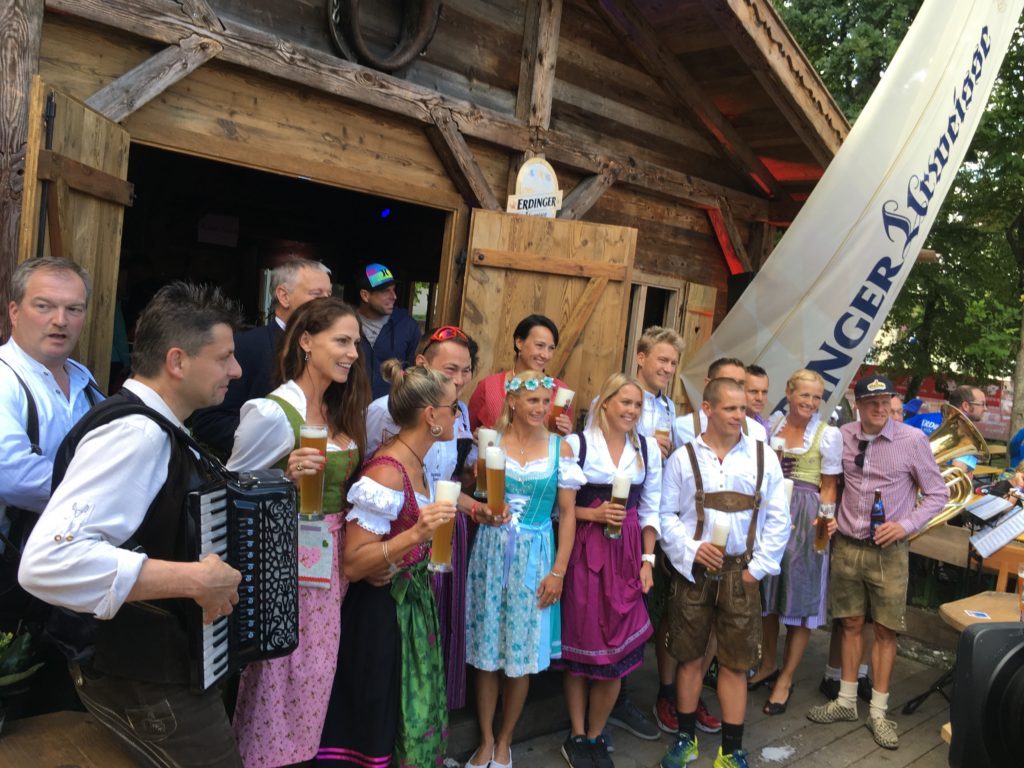 The Erdinger Party - tradition for the Pros to dress in traditional Bavarian dress